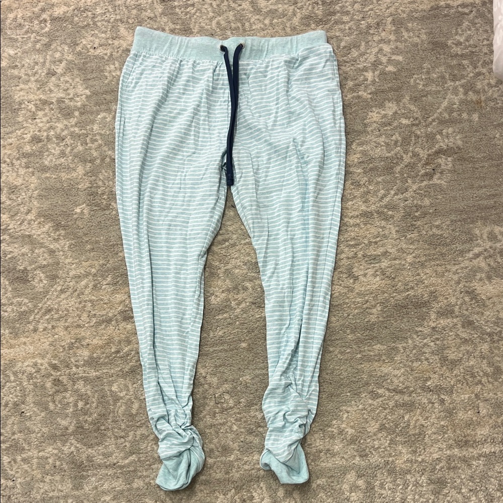 Splendid Aqua Striped Joggers